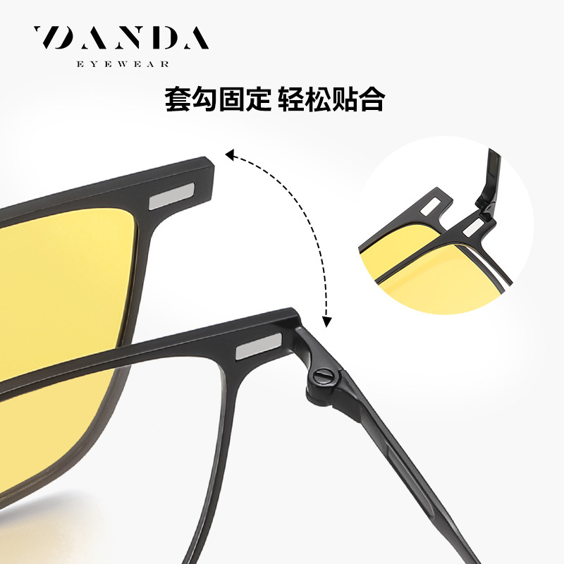 Las nuevas gafas de sol polarizadas magnéticas CG8803 se pueden equipar con gafas planas de miopía, gafas de visión nocturna de metal para conducir de noche