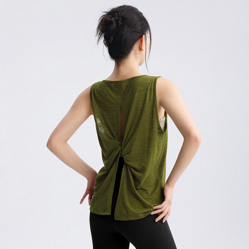 Summer Thin Yoga Cover-Up Quick-Drying Fitness Vest for Women Loose Sleeveless Sports Top Breathable Training Cover-Up for Women Summer Thin Yoga Cover-Up Quick-Drying Fitness Vest for Women Loose Sleeveless Sports Top Breathable Training Cover-Up for Women