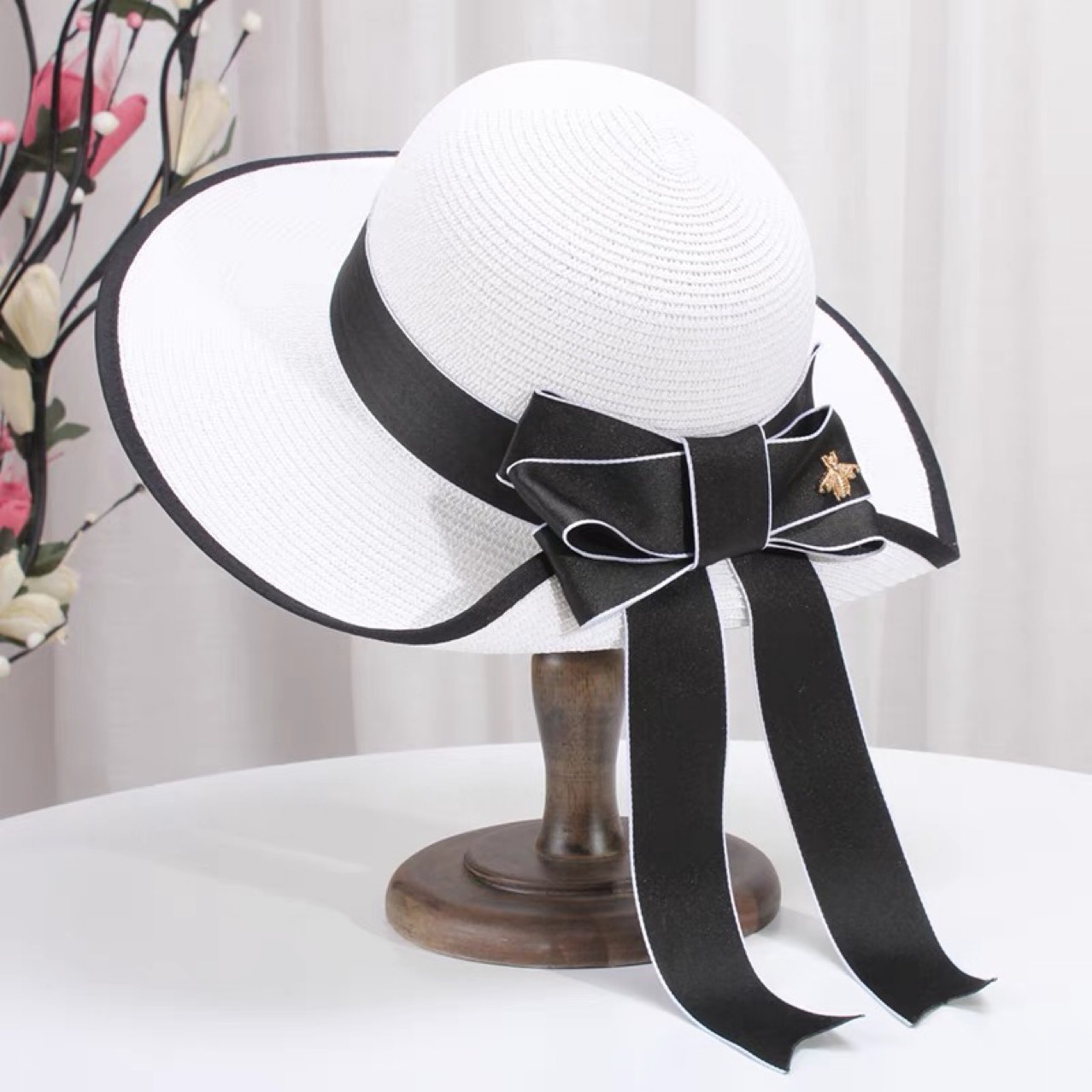 Women's Simple Style Commute Color Block Flat Eaves Sun Hat display picture 2