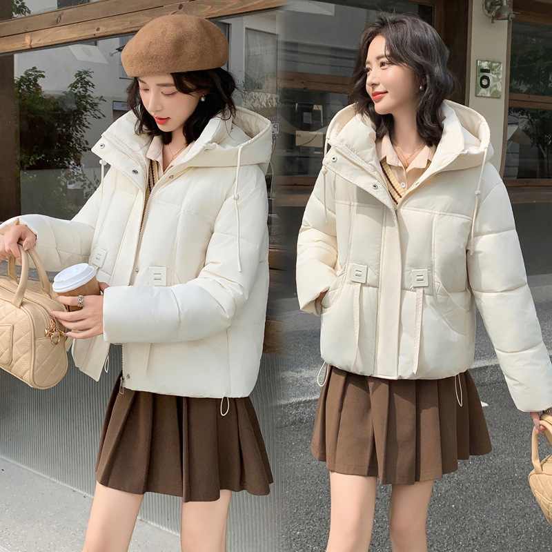 Algodón corto para mujeres 2025 nueva moda de invierno de estilo coreano abrigo de algodón plumón suelto y grueso chaqueta de algodón de fragancia