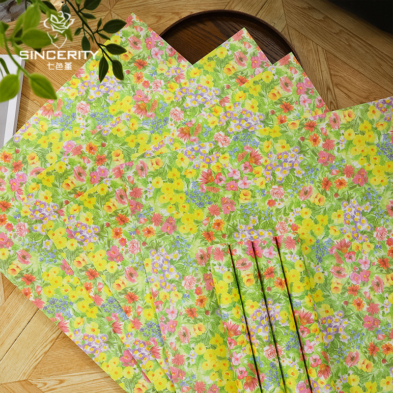 Siete colores cordier flores de color al óleo ramo de flores de papel de envoltura con materiales creativos hechos a mano DIY regalos de flores materiales floristas