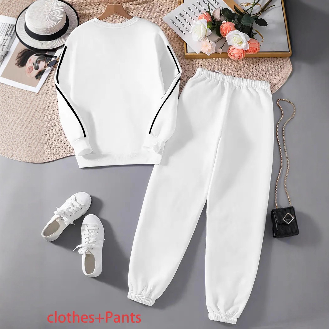 Oversized-Sweater-Set für Damen, zweiteilig, europäisch-amerikanischer Stil, Herzmuster, fleecegefüttert, lässig, 250 g/m², 9019 Print_voghion.com