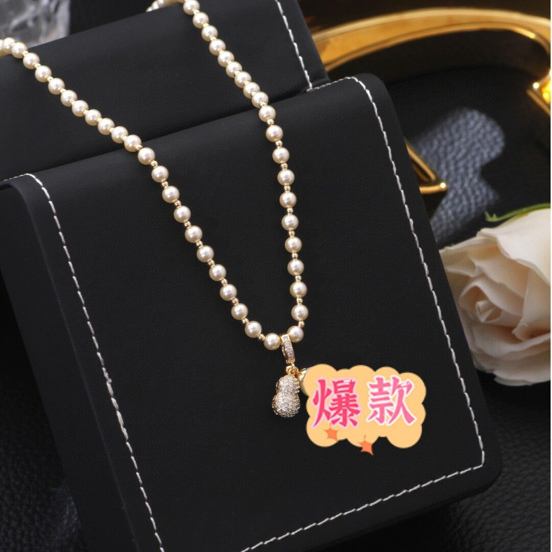 《高版本不掉色18k金厚度0.05+電泳+拋數++4》好事花生珠珠套裝