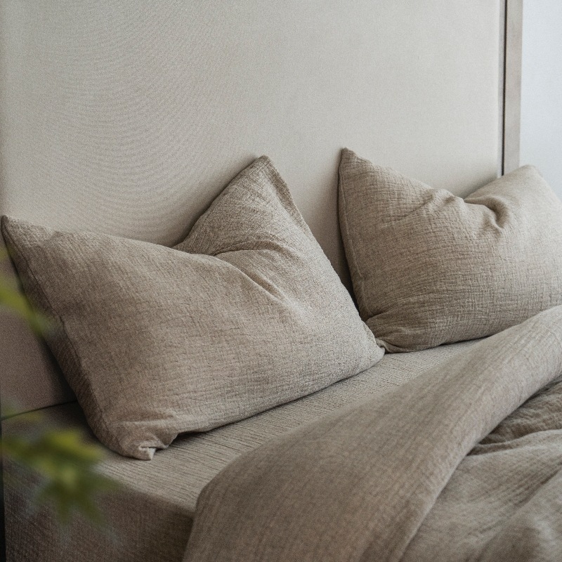 Double Layer Cotton Gauze Bed Sheet Four Piece Set Japanese Style_voghion.com