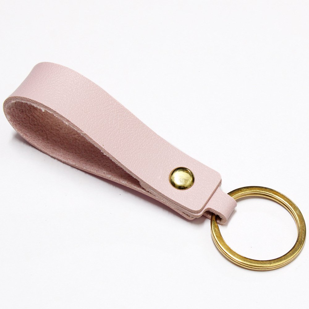 PU llavero universal de los hombres y mujeres de cuero hechos a mano del coche llavero anillo accesorios colgante se puede personalizar logo