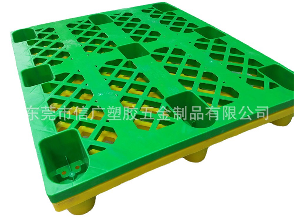 厂家直销 加厚九脚卡板PE托盘1100*800*145防水 仓库周转防潮卡板