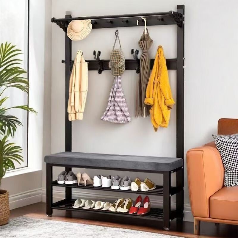 Coat Rack and Shoe Bench, Multifunctional Household Floor-Standing Clothes Rack, Can Be Used to Sit at the Entrance to Change Shoes, Simple Storage Rack, Shoe and Hat Rack Coat Rack and Shoe Bench, Multifunctional Household Floor-Standing Clothes Rack, Can Be Used to Sit at the Entrance to Change Shoes, Simple Storage Rack, Shoe and Hat Rack