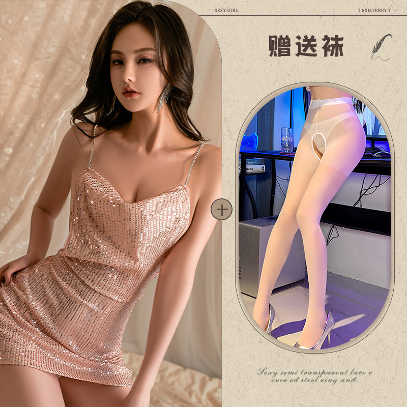 골드 + 화이트 오픈 양말