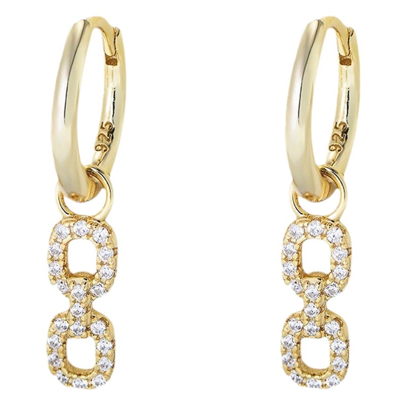 925 pendientes cortos de diamantes geométricos de plata europeos y americanos ins pequeños pendientes exquisitos de alta calidad joyería del oído al por mayor