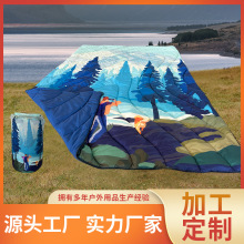 跨境热卖新品户外绗缝毯防水隔潮户外野餐垫旅行垫保暖露营毯子