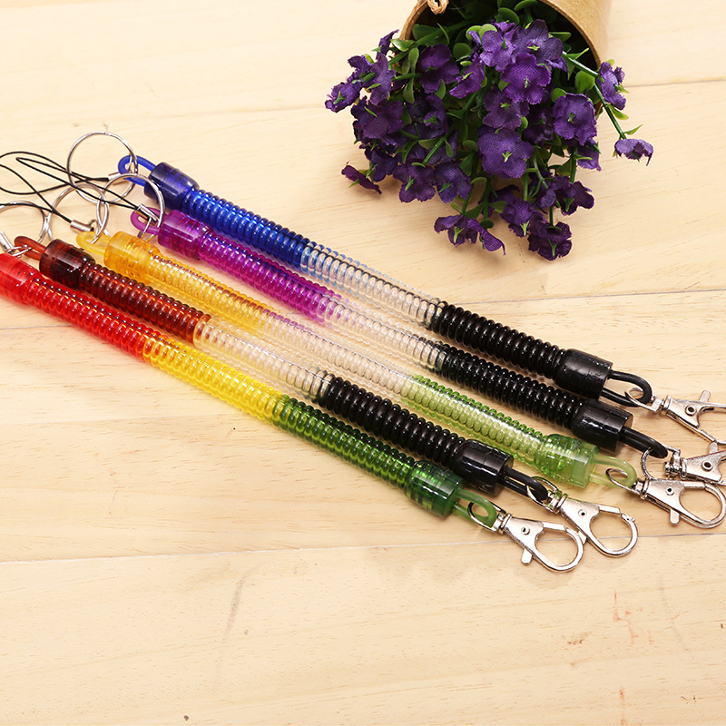 Outdoor hiking and camping anti-lost keychain, fishing anti-lost rope, spring cord, phone cord, mobile phone anti-lost rope manufacturer