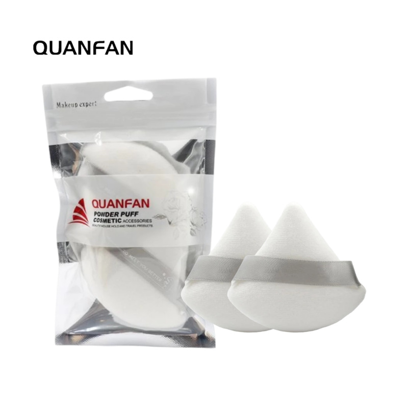 Nuevo triángulo negro soplo de polvo seco en forma de abanico de soplo de maquillaje soplo de polvo de miel mojado y seco herramientas de maquillaje de doble uso transfronterizo exclusivo