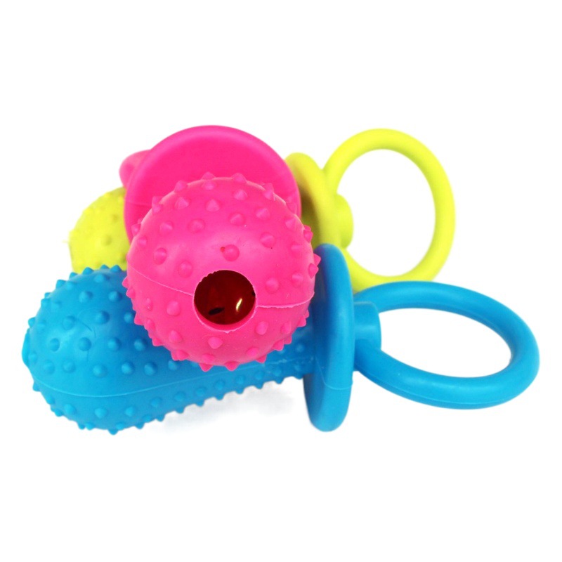 Juguete para perros TPR caucho pezón grande juguete para mascotas sonido molienda mordida cachorro juguete con campana