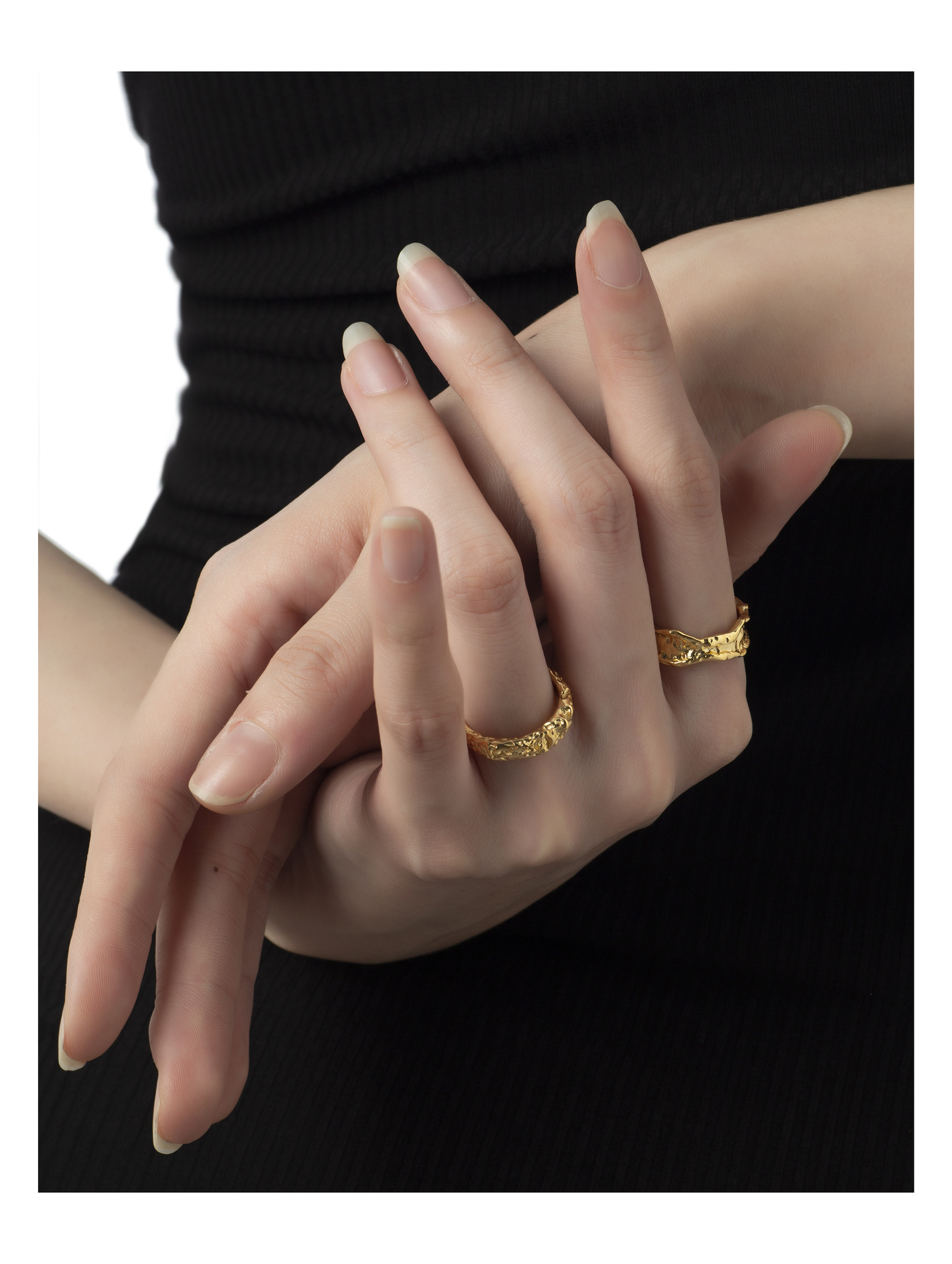 INS Style Geometric Copper Plating Rings 1 Piece