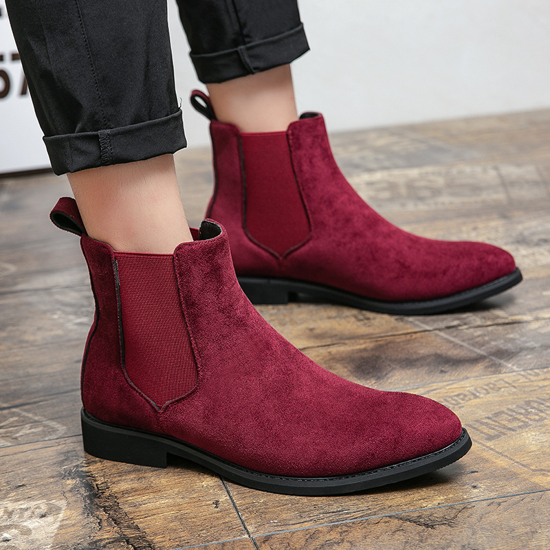 British Style Suede Pointed Leather Boots Cross-Border Large Size Formal Casual Shoes High-Top Leather Shoes European and American Short Boots Autumn Men's Shoes British Style Suede Pointed Leather Boots Cross-Border Large Size Formal Casual Shoes High-Top Leather Shoes European and American Short Boots Autumn Men's Shoes