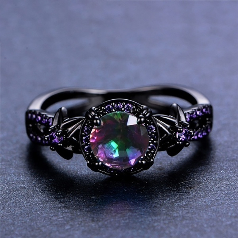 retro purple ring with zircon