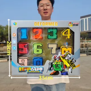 数字变形战士3种合体形态儿童男孩玩具动手动脑培训机构招生礼品