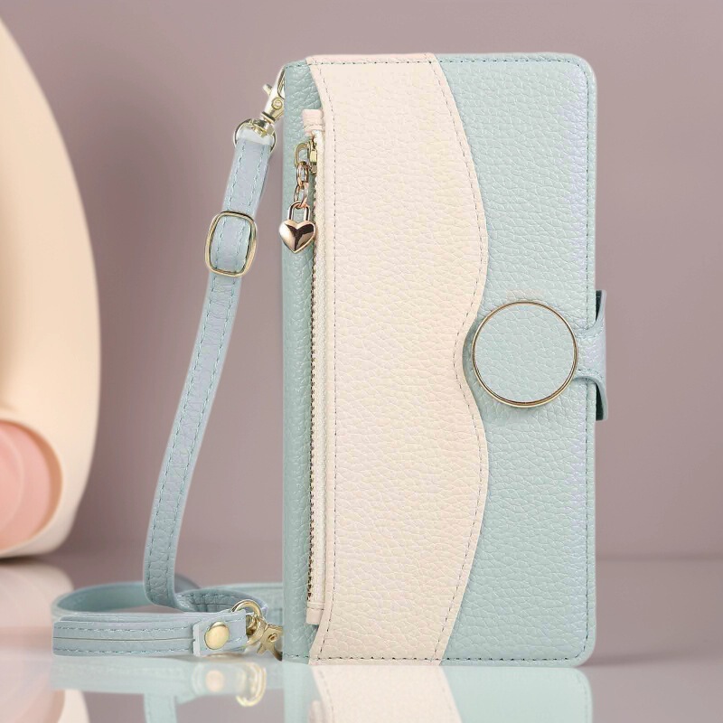 Suitable for Google 10A Two-Color Spliced Leather Case Pixel9Proxl Crossbody Flip Phone Case Zipper Bag Protective Cover Suitable for Google 10A Two-Color Spliced Leather Case Pixel9Proxl Crossbody Flip Phone Case Zipper Bag Protective Cover