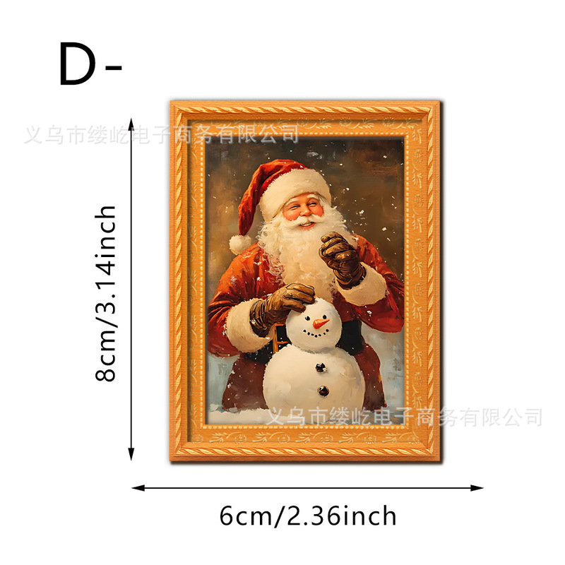 小鹿雪人圣诞元素木质双层冰箱贴 圣诞节厨房冰箱节日装饰品道具|undefined