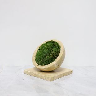 European Simple Natural Yellow Travertine Flower Pot Moss Landscape Pot Succulent Green Plant Flower Pot Living Room Entrance Hotel Model Room