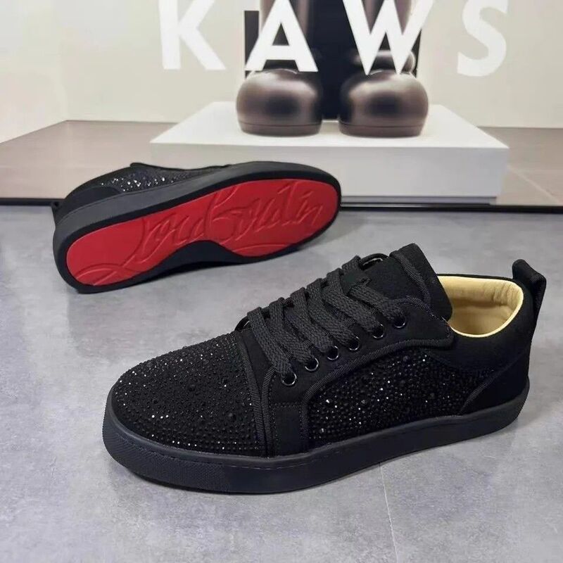 Men's Rhinestone Casual Shoes Trendy Sneakers Fashion Niche Hong Kong Style Youth Shoes