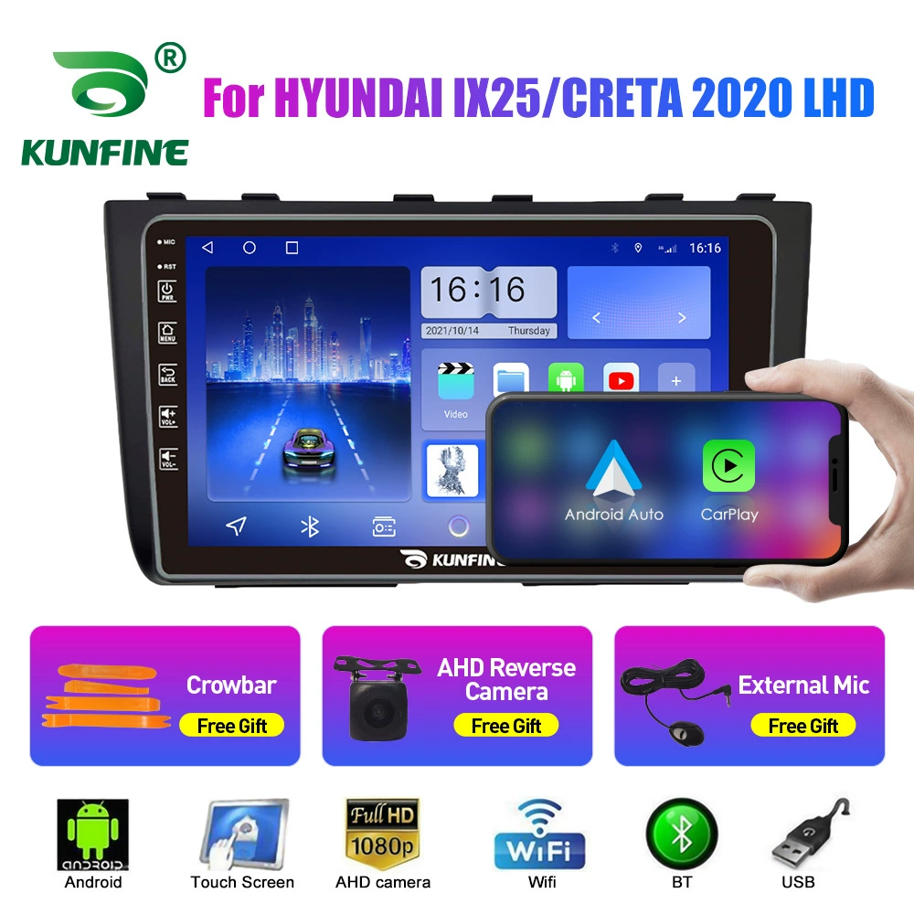Подходит для современного IX25 CRETA 2020 левый пептид 10.1-дюймовый Android автомобильный навигатор, разворот, все-в-одном