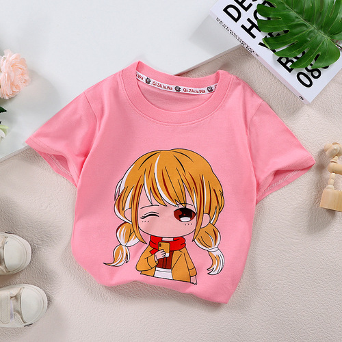 Children's short-sleeved t-shirt pure cotton girls summer wear baby baby summer children's wear  boys Korean style children's wear tops