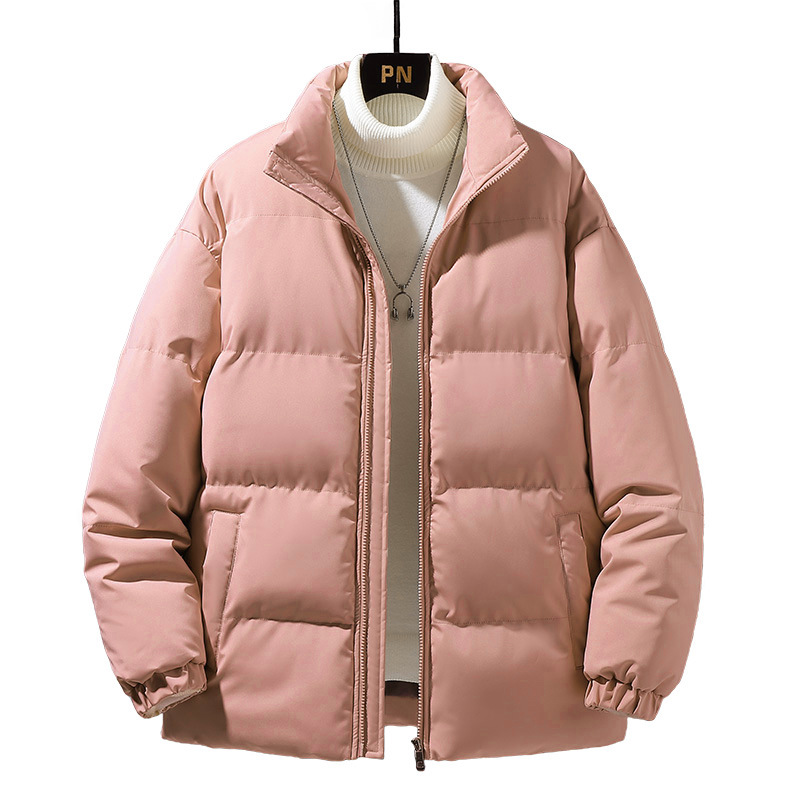 Abrigo de algodón acolchado para hombre invierno 2023 nuevo cuello de soporte cálido engrosado abrigo de algodón acolchado Chaqueta de algodón de color sólido chaqueta casual al por mayor
