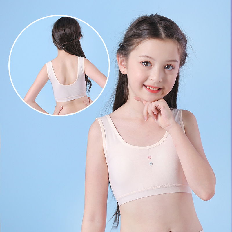 Chaleco pequeño para niñas en etapa de desarrollo, ropa interior para adolescentes, sujetador estilo coreano para niñas de primaria y secundaria, transpirable y absorbente del sudor.