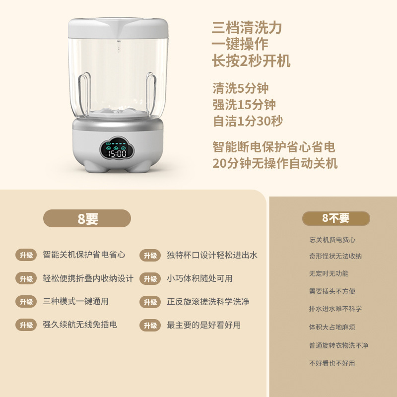 跨境新款便携式无线小型洗衣杯洗内衣裤袜学生宿舍洗衣机旅行神器|undefined
