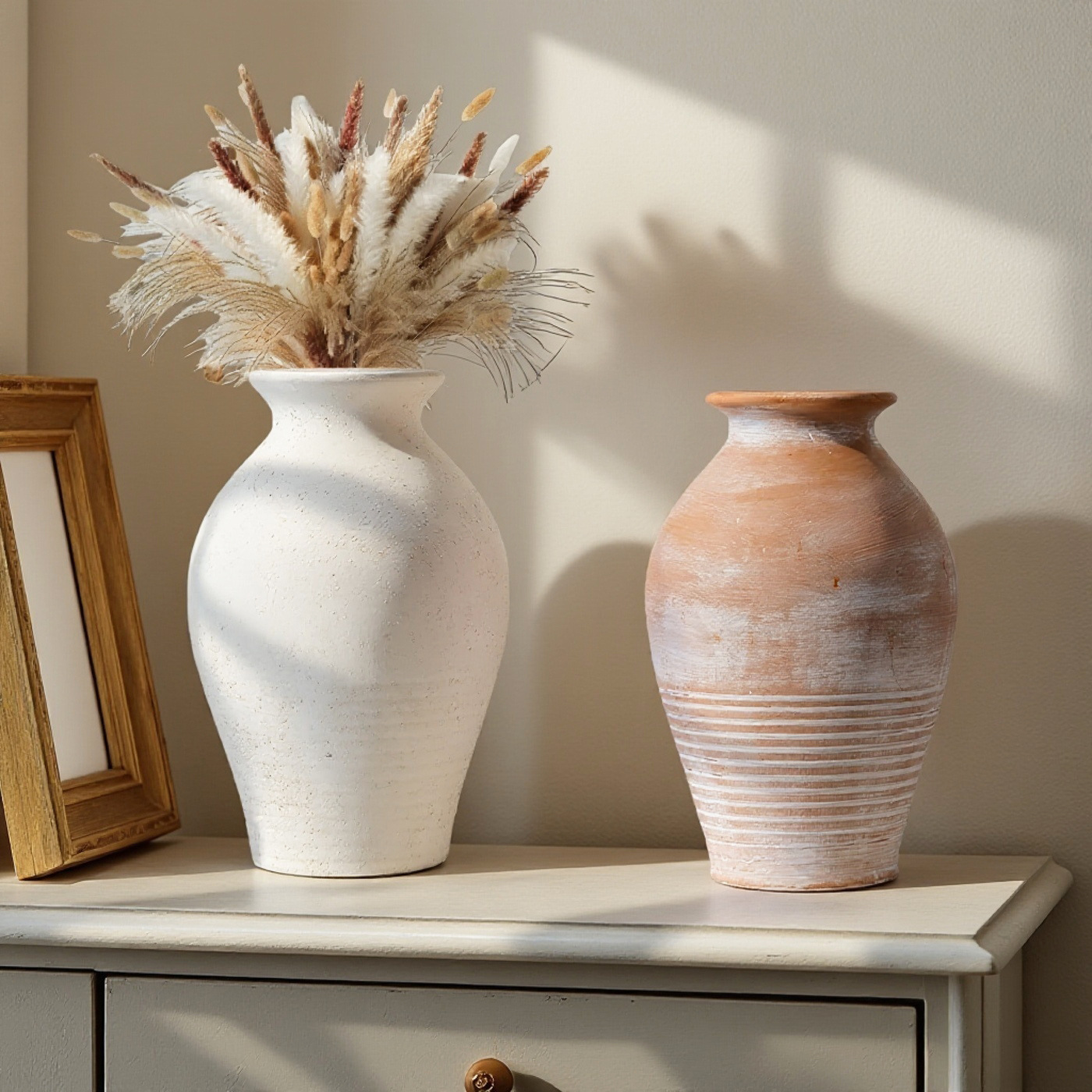 Ceramic Vase, Retro Wabi-Sabi Style, High-End Dried Flowers, Flower Arrangements, Model Room Home Accessories