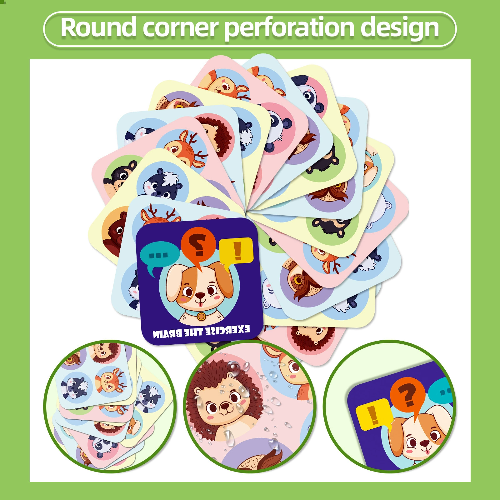 Cognitive intellectual educational cards, family style, training