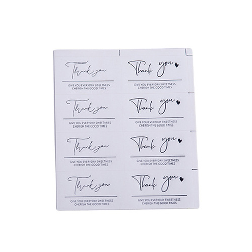 Thank you sticker rectangular label gift packaging decoration bakery takeaway thank you sticker hot black gold sticker