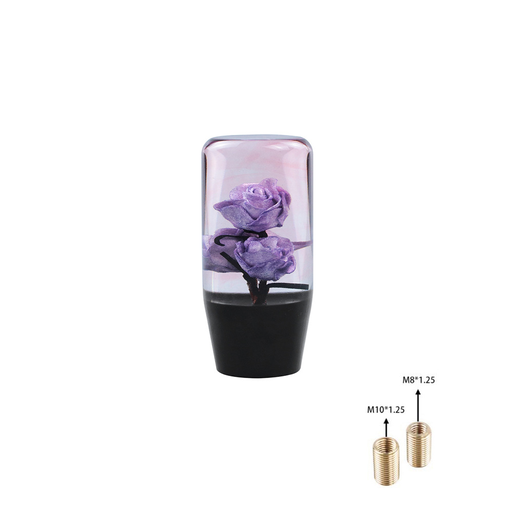 Car modification universal acrylic personality crystal rose gear head shift manual gear shift lever head
