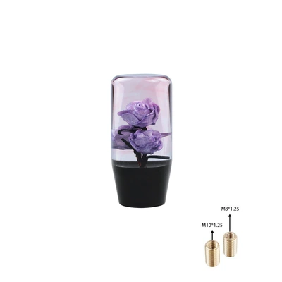 Other Car Modifications personality crystal rose gear - 10cm-purple-flower