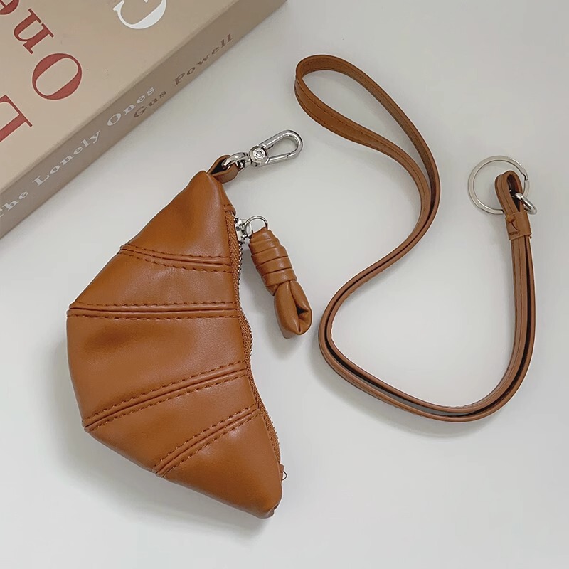 Misstic is cool! Niche Design PU Leather Mini Ode Cattle Bag Vintage Exquisite Lanyard Coin Purse