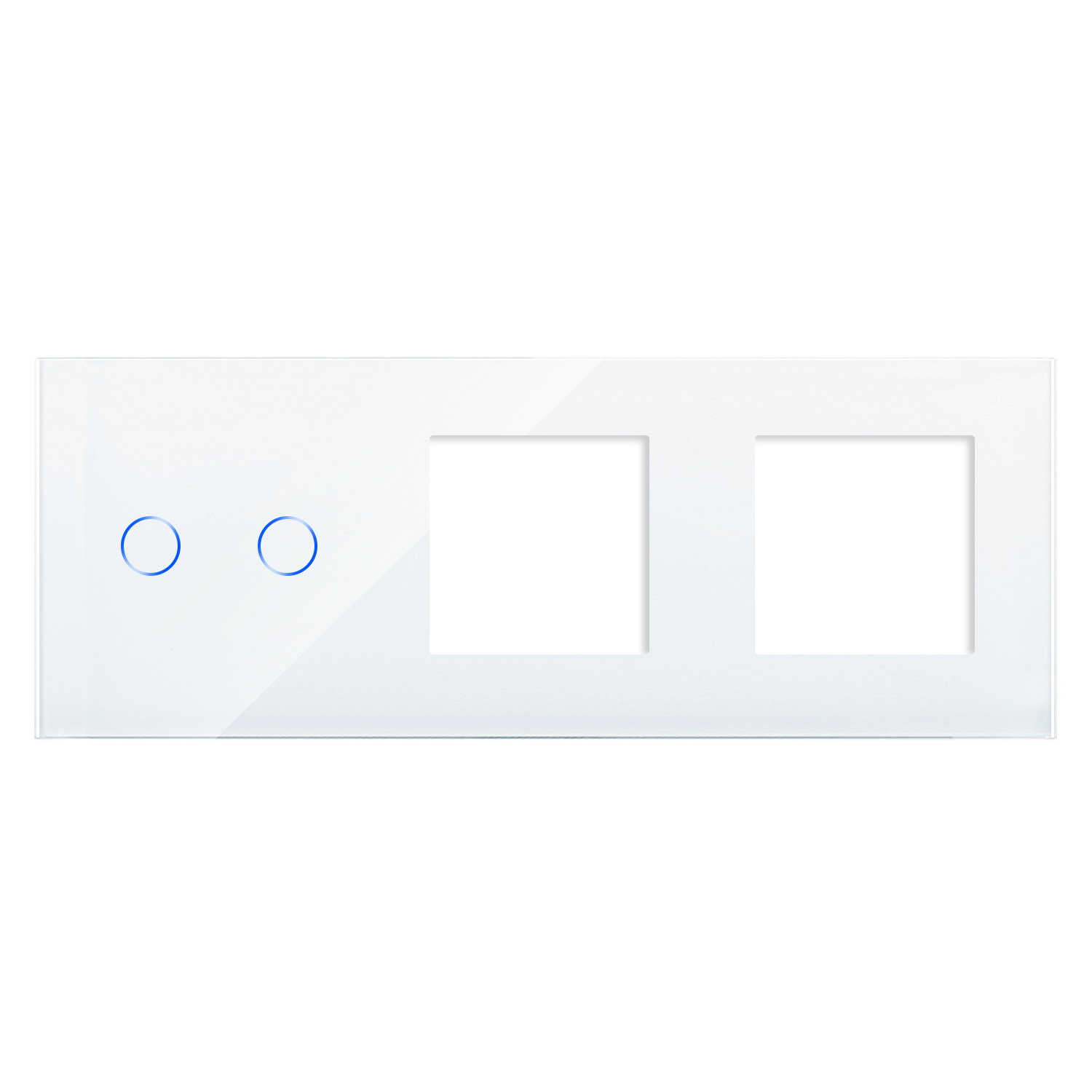 白色2Gang Panel 228mm单玻璃面板可DIY自由搭配组合欧式德式插座