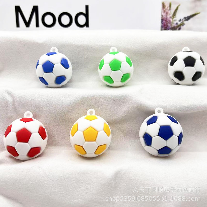 World Cup Football Keychain Doll Pendant Black and White Elastic Small Football PVC Keychain Accessories Elastic Ball Accessories