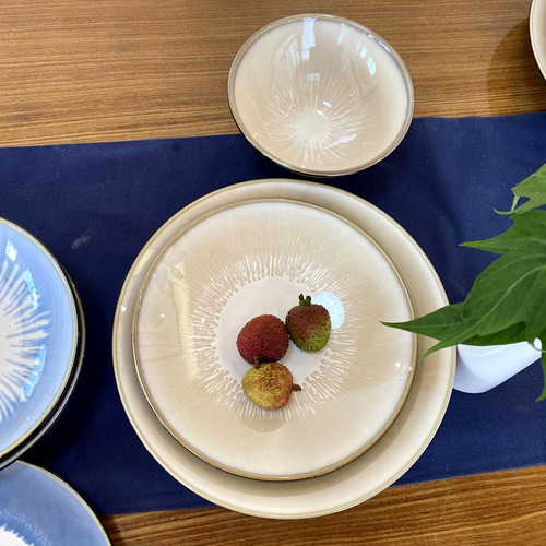 Liuyun kiln series [a brand of high-end] Western food plate 10-inch household flat plate Steak plate shallow mouth plate set