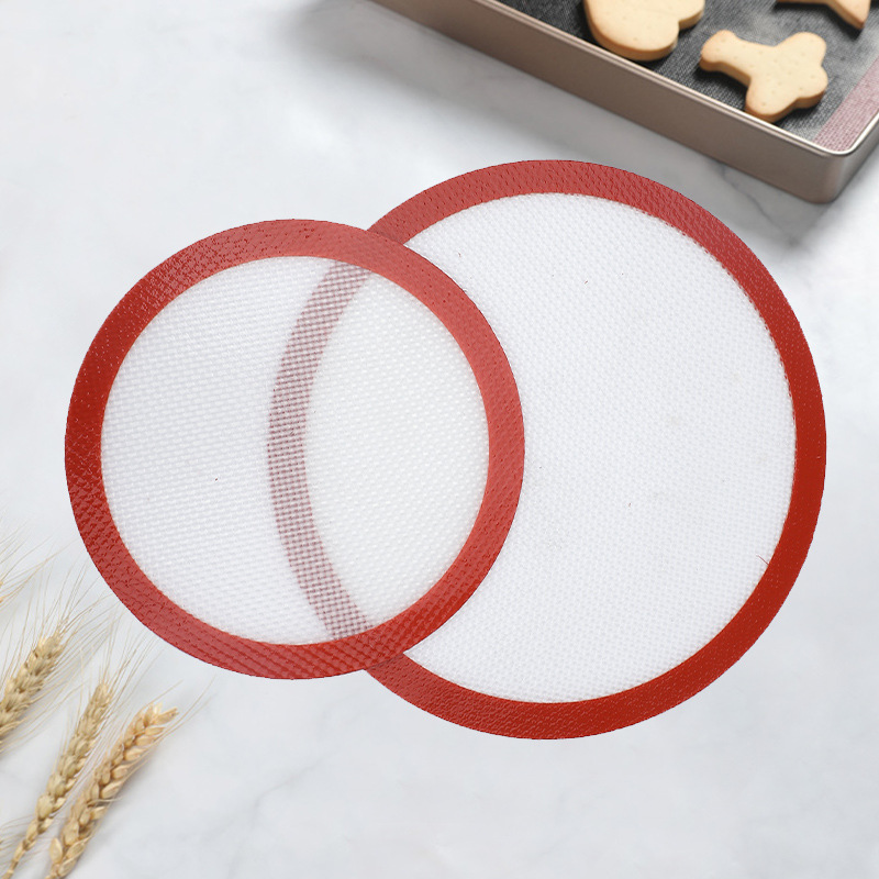 厂家直供硅胶烤垫 耐高温玻璃纤维烤箱垫食品级不粘圆形硅胶烤垫