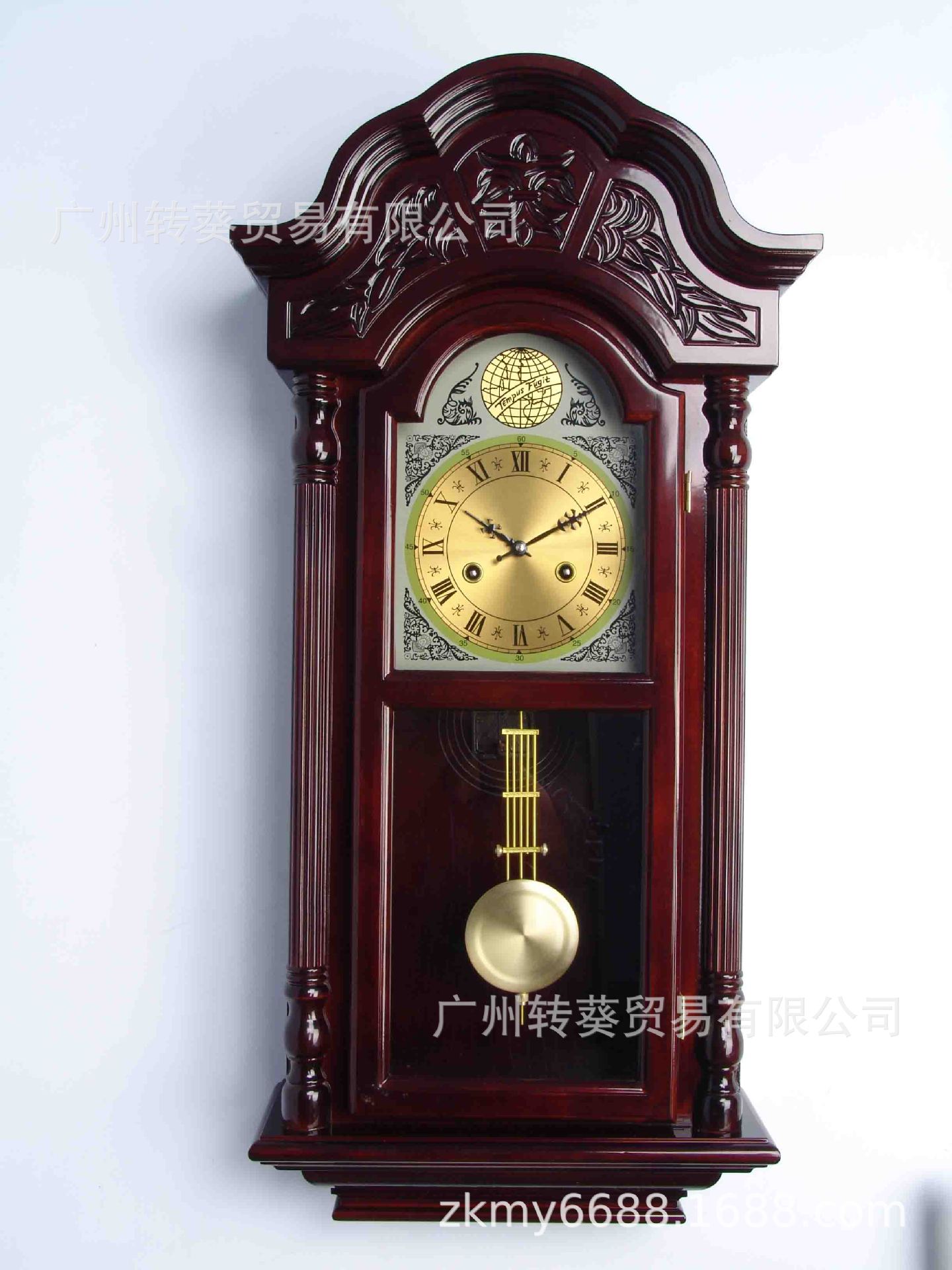 欧式客厅老式实木摇摆发条机械挂钟复古客厅墙钟壁钟美式时钟-阿里巴巴