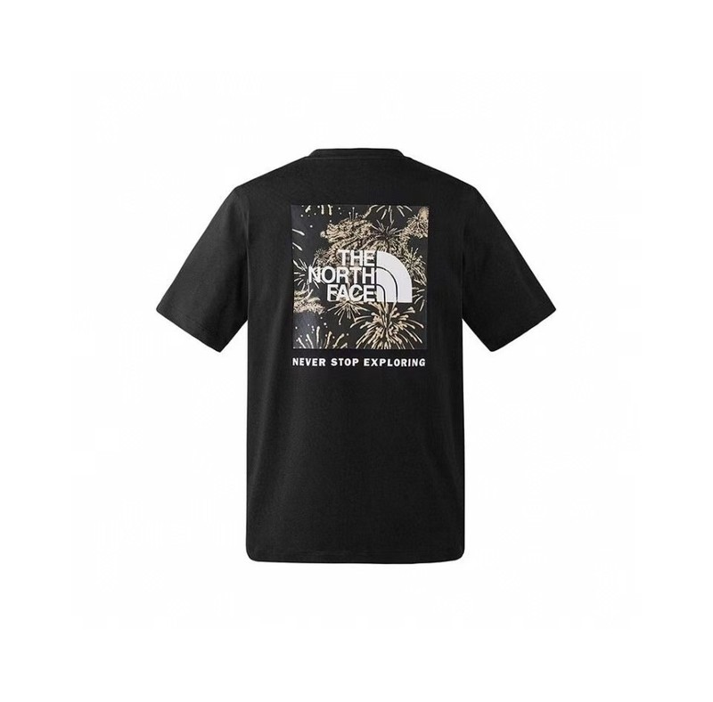 NTノースフェイスの純綿Tシャツの正しいバージョン、男性と女性用、カップル向けの同じスタイル、トレンディなプリント、幅広で多用途、カジュアル半袖|undefined
