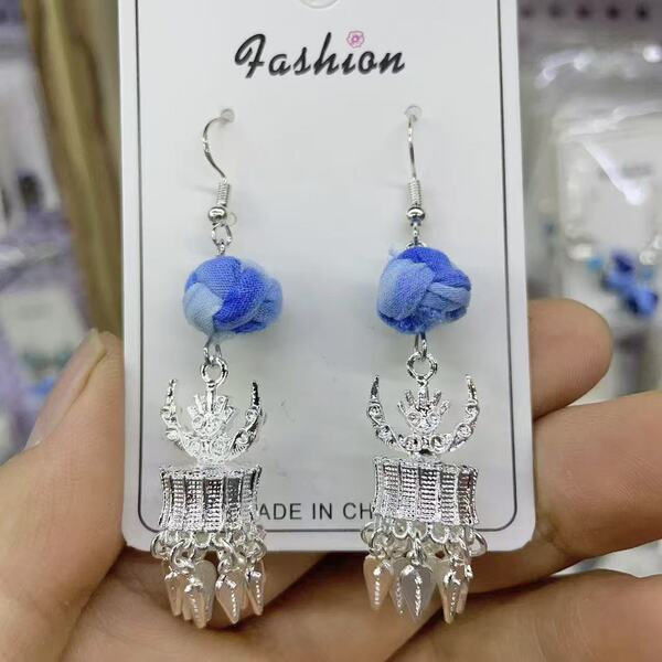 ethnic woven earrings from Yunnan province handmade