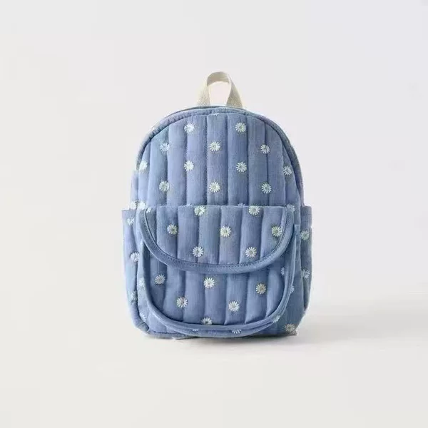 Cross-Border 24 Spring New Arrivals Children's Bag Toddler Daisy Print Backpack School Bag