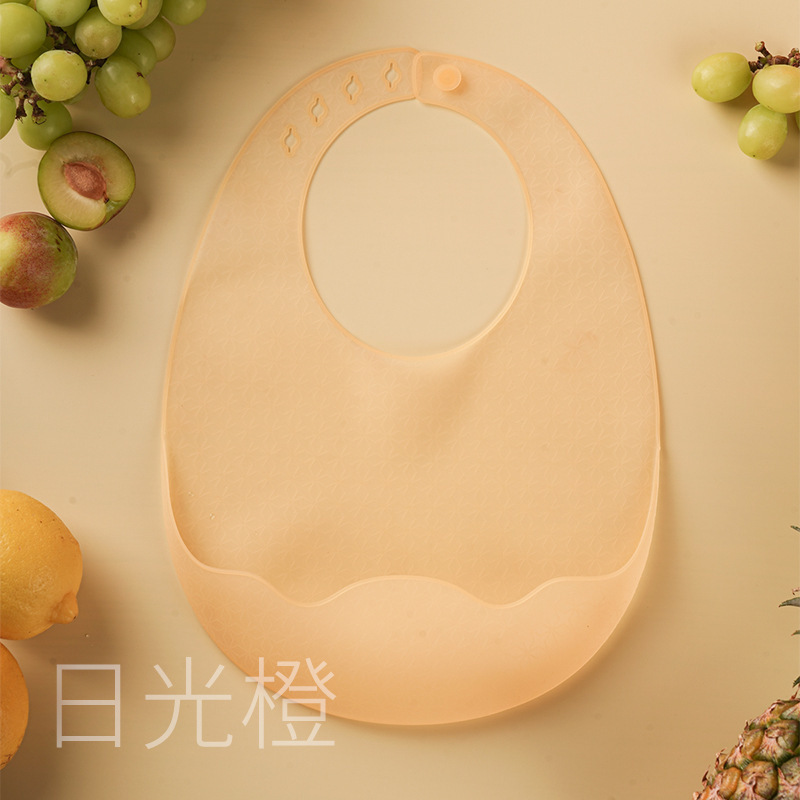 宝宝吃饭超薄硅胶围兜儿童饭兜婴儿柔软轻薄防水围嘴口水兜口水巾|undefined