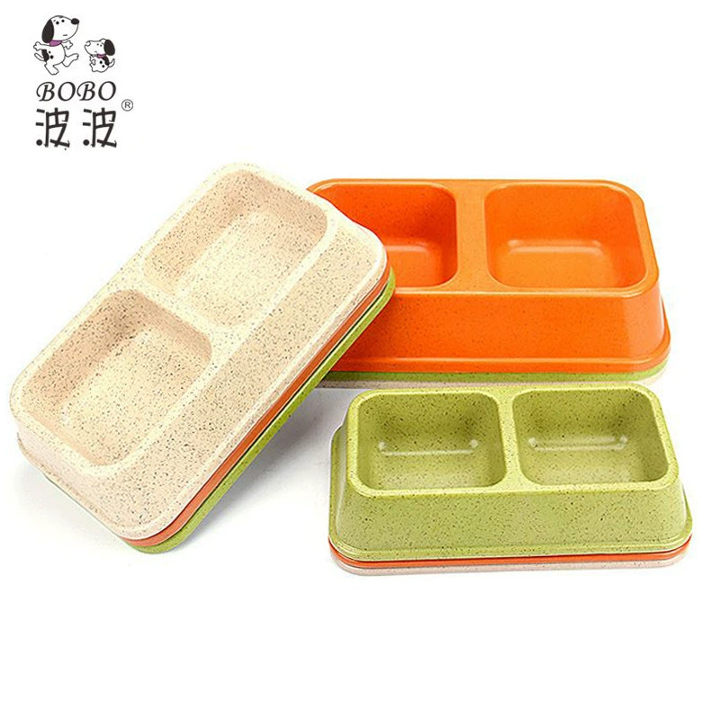 BOBO Новый Бамбук волокна охраны окружающей среды любимчика двойной шар Pet чаша Собака Чаша Кошка Чаша Собака Чаша бамбук порошок чаша площади