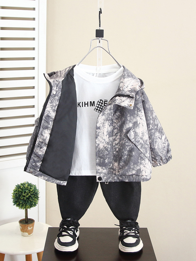 6061 niños ropa de otoño chaqueta de camuflaje para niños primavera y otoño chaqueta coreana 2024 nueva chaqueta de otoño para bebés