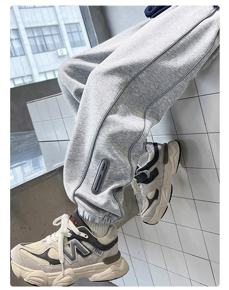 乡情浓 运动裤子春秋新款韩版洋气长裤中大童反光 条卫裤