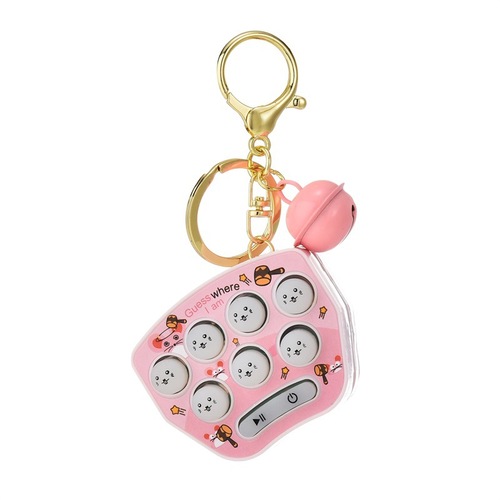 Handheld mini whack-a-mole game console keychain fun decompression light-emitting sound children's toys small pendant wholesale