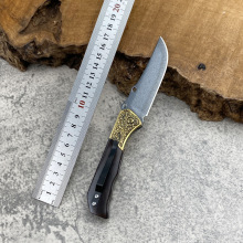 外贸大马士革钢折叠多用小刀 水果刀手把吃肉刀 三合钢削果皮跨境